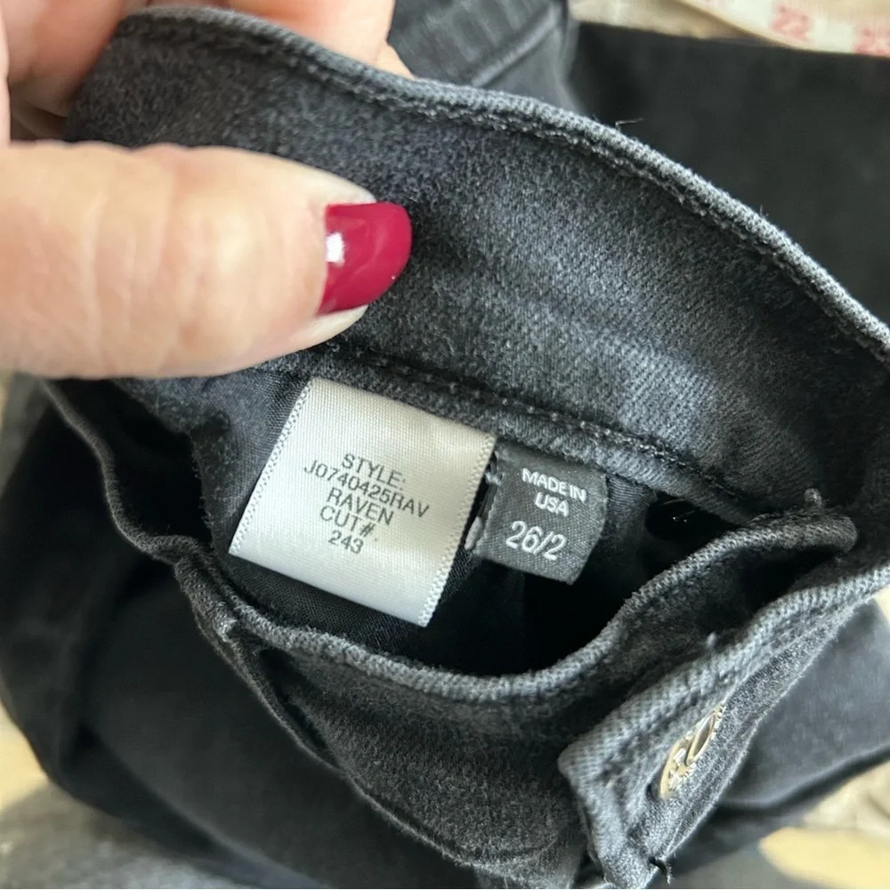 Veronica Beard kate skinny high rise black raven jeans inner slit sz 26/2 #243. - Picture 11 of 13